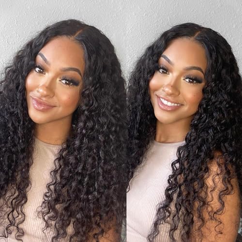 OQ HAIR Glueless Wigs Human Hair Pre Plucked Pre Cut 7x5 Water Wave HD Lace Front Wig Human Hair Pre Plucked For Beginners 3 Second To Wear 24 Inch