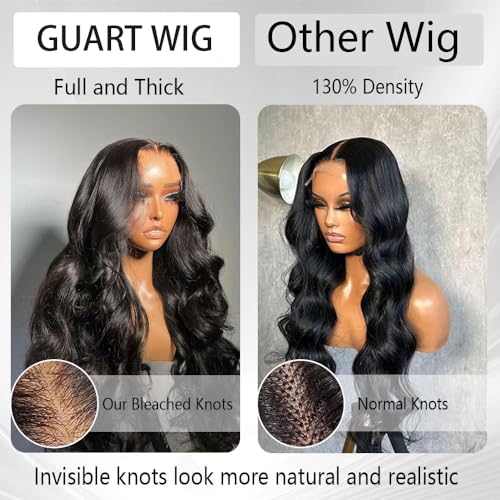 5x8 Pre Plucked Human Hair Wig - Body Wave HD Lace Closure, 180% Density, Glueless Wear and Go, Pre Cut (24 Inch)