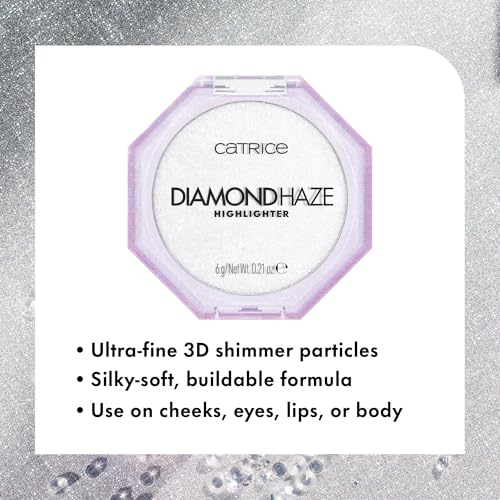 Catrice | Diamond Haze Highlighter (010 Gimme Glitter) | Stunning 3D Shimmer Effect for Face & Body | Silky, Buildable Glow | Vegan & Cruelty Free