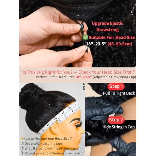 Beauty Forever Bye Bye Knots Black Cherry Loose Body Wave Glueless Wigs Human Hair Pre Plucked Pre Cut 7x5 Lace Front Drawstring Wig with Face Framing Layers Put on and Go Wig 180% Density 16inch