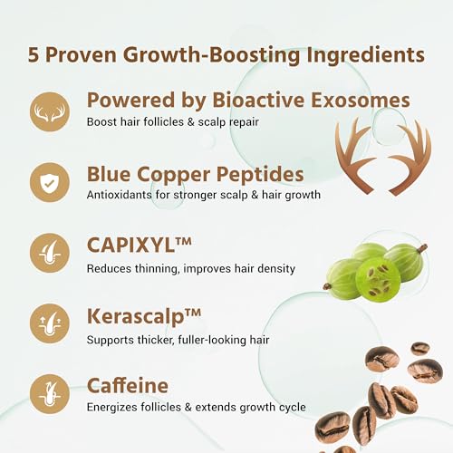 Exosomes for Hair Growth Serum | Clinically Tested Scalp Serum for Hair Thickening, Strengthening, Soothing, Moisturizing & Encouraging Healthier Hair | 1 Set (8ml + 150mg)
