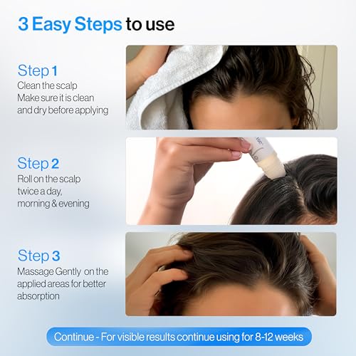 Be Bodywise Rosemary Hair Growth Serum Roll On 25 ml ? 3% Rosemary, 3% Redensyl & 2% Anagain | DHT-Blocking Scalp Serum Boosts Oxygen Flow, Reduces Hair Fall | Paraben/Sulfate-Free | Women & Men