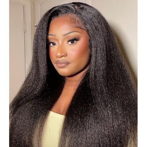250% Density Kinky Straight Drawstring Half Wig Upgrade 3 In 1 Half Wigs With Drawstring Seamless Clip Ins Flip Over Human Hair Headband Wigs No Lace Glueless Wear And Go Wig Beginner Friendly 20 Inch