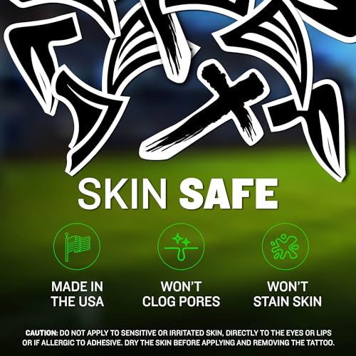 Sports Eye Black Temporary Tattoos (Cross - 6 Pack) Made in The USA No Grease, No Mess, Fast Application Eye Black Accessories for Football, Baseball, Softball, Lacrosse & More