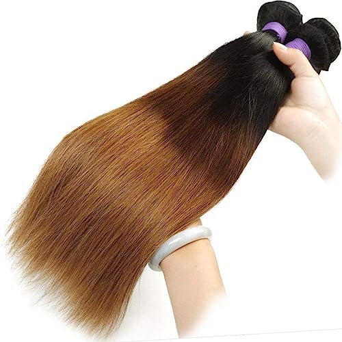 Ombre Straight Human Hair 1 Bundle Brazilian Straight Weave 100% 3 Tone 1b 4 30 Color Ombre Brazilian Straight Bundle Brazilian Virgin Ombre Human Hair Bundle for Black Women 22"