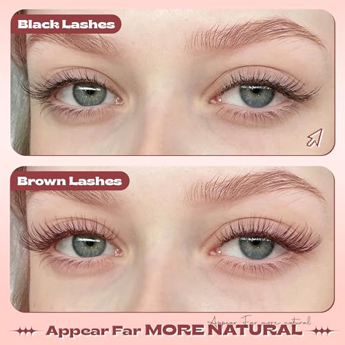 Brown Lash Clusters Wispy Natural Eyelash Clusters C Curl Cluster Eyelash Extensions Pesta?as Postizas Naturales 8-16mm Individual Lashes DIY Cluster Lashes at Home