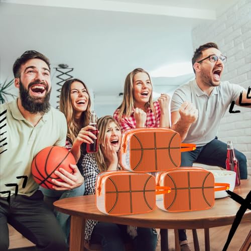 16PCS Basketball Cosmetic Bag - Waterproof Basketball Clear PVC Travel Bag,Basketball Gift Accessories Bags Goodie Snack Makeup Bag,Toiletry Zipper Pouch Organizer,Basketball Team Gifts for Player