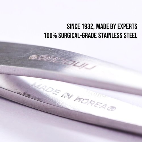 [Premium Hand-Made] Round tip Tweezers, 316 Surgical-Grade Stainless Steel for Safety, Precision tweezers, hair tweezers for plucking, Facial Hair Tweezers for Men & Women, Trim Tweezers