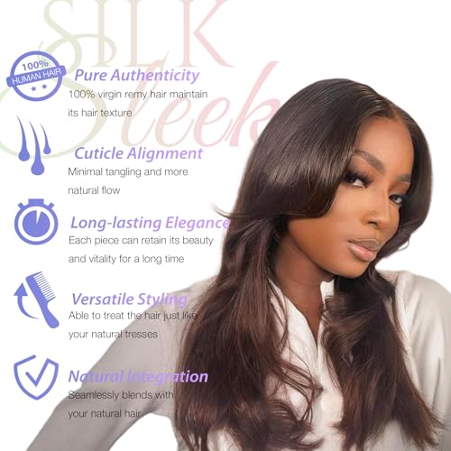 Straight Hair Bundles - 20 22 24 Inch | 100% Unprocessed Brazilian Virgin Human Hair | 3-Pack Quick Weave Bundles with Glossy Finish for Women