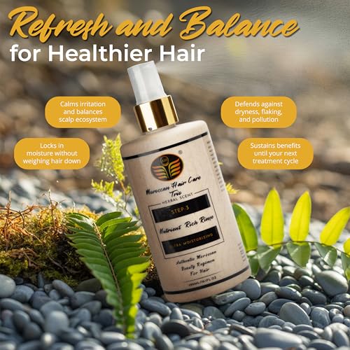 Moroccan Scalp Relief 3-Step Set ? Itch & Flake Control with Argan Oil, Herbal Shampoo & Leave-In Rinse ?Reduces Itch, Flaking & Buildup from Dryness/Irritation ? Dermatologist Approved, Sulfate-Free