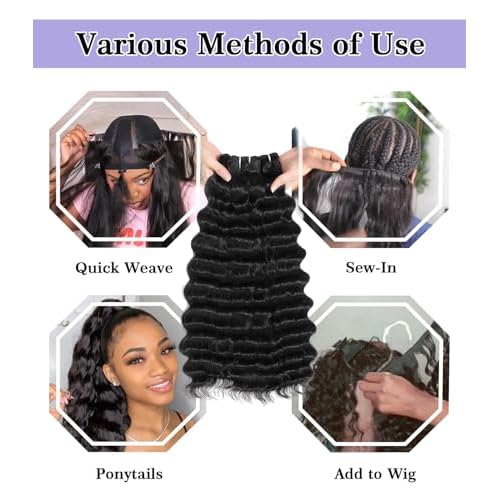FASHION PLUS Raw Human Hair Bundles, Loose Deep Wave Bundles Human Hair 16 Inch Loose Wave Bundles Human Hair Real Raw Bundles Thick and Soft, Triple Lifespan 1 Bundle