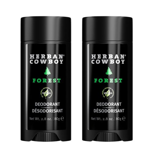 Herban Cowboy Forest Aloe Infused Deodorant with Hints of Cedar, Mandarin, and Black Pepper (2.8 oz) (2 Pack, Forest)