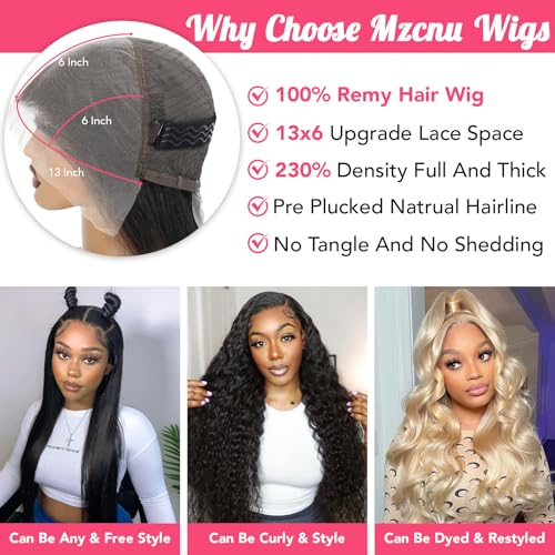 30 Inch 13x6 Straight Lace Front Wigs Human Hair 230% Density HD Transparent Lace Frontal Human Hair Wig for Women Natural Black Color