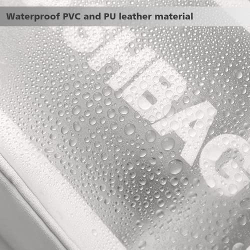 Travel Toiletry Bag for Women and Men, Matte Translucent Toiletry Bag with Handy Handle, Makeup Cosmetic Organizer Bag for Travel Toiletries Accessories (White)