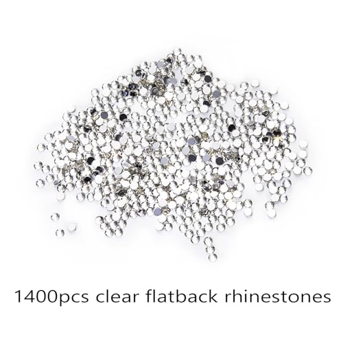 LIGHT RAIN Rhinestone Picker Tool - 2pcs Dual-head Bedazzling Pen with 4 Wax Tips, 8pcs Clay, Adjustable Precision Tweezers, 1400pcs Rhinestones and 2pcs Organizer Tray Kit for Nail Art