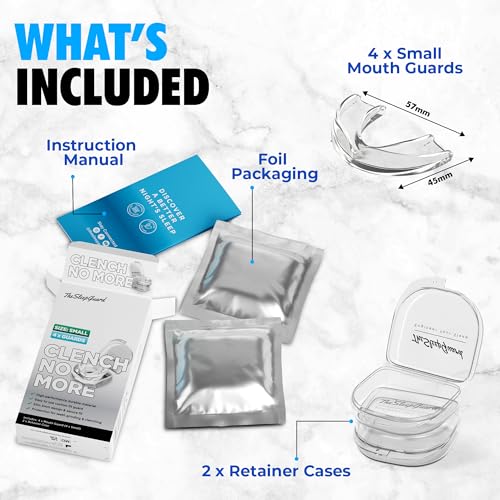 TheSleepGuard Mouth Guard for Clenching Teeth at Night [Pack of 4, Small Size - Women] ? Custom Night Guards for Teeth Grinding ? Nighttime Protection During Sleep for Adults