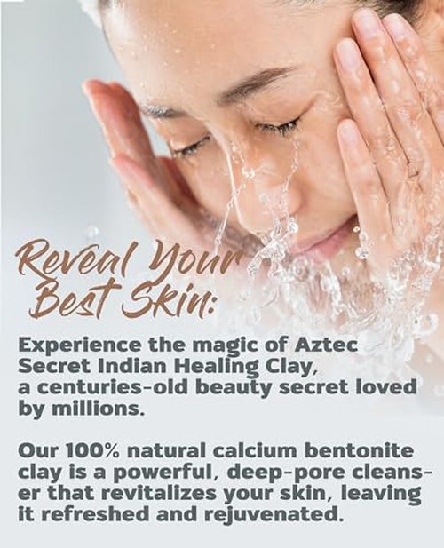 Aztec Secret – Indian Healing Clay 2 lb – Deep Pore Cleansing Facial & Body Mask – The Original 100% Natural Calcium Bentonite Clay – New Version 2