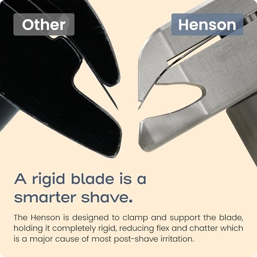 Henson AL13 Safety Razor Shave Set ? Includes Safety Razor, Stand & 100 Razor Blades ? Gentle, Precision Shaving Kit for Men & Women ? Aluminum Double Edge Razor for Smooth, Irritation-Free Shaves