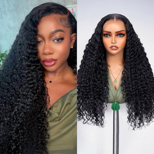 24 Inch Deep Wave Lace Front Wigs Human Hair 13x4 Lace Front Wigs Human Hair Pre Plucked Brazilian Curly Humanhair Wig 200 Density Glueless Frontal Wig