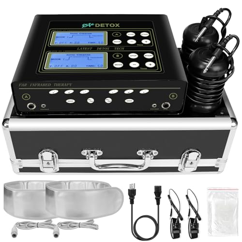 Dual Ionic Foot Bath Detox Machine, Ion Cleanse Detox Foot Spa Set of 2 with Arrays, Heated Waist Belt | 5 Detox Modes, Time Preset