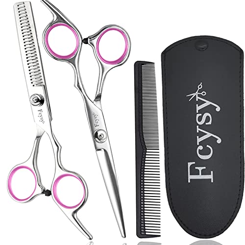 Fcysy Hair Cutting Scissors Set, Barber Scissors Thinning Shears, Professional Salon Haircutting Tools
