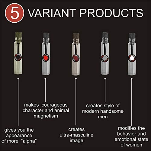 Cologne for Men with Pheromones - 5 Male Oil Perfumes x 2ml -Oil Perfume Set for Man - Great Holiday Gift