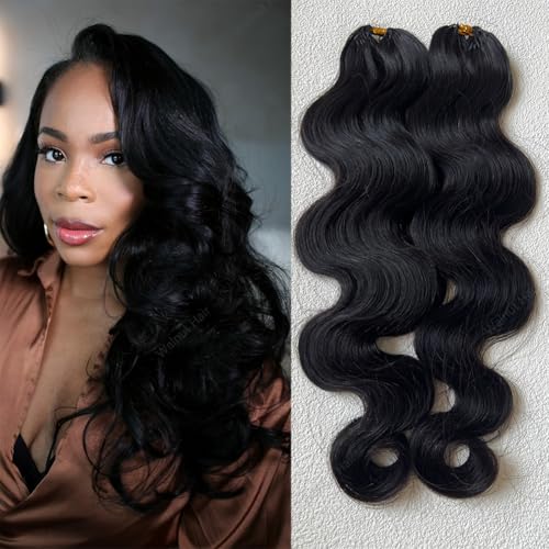 Body Wave Pre Separated Crochet Human Hair Braids Extensions Body Wave Brazilian Virgin Hair for Boho Braiding Knotless Feather Hair Extensions For Black Women Natural Color 18inch 120g