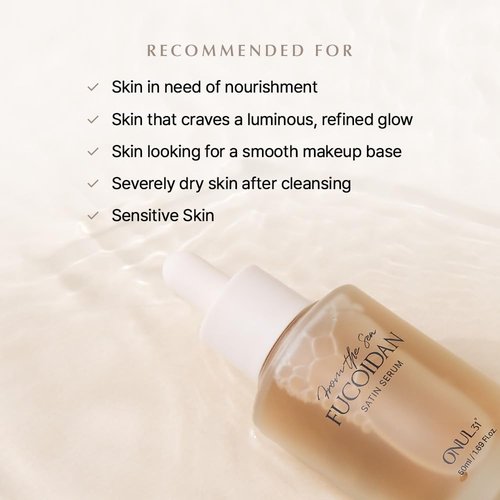ONUL31 Fucoidan Satin Serum—Anti-Aging, Plump & Glow, Korean Glass Skin, Hydrating, Smoothing, Wrinkle Care, for All Skin Types (1.69 fl.oz./50ml)