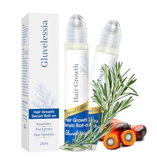 Hair Growth Serum Roll On 25ml/0.84Oz with Saw Palmetto, Rosemary & Pea Extract£¬Helps Support Thicker, Fuller Hair Appearance, Non-Greasy Hair Loss Support for Men & Women (2pcs)