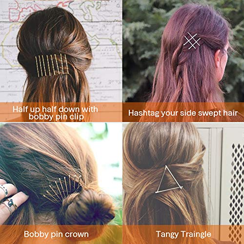 MORGLES Blonde Hair Bobby Pins, 120PCS 2Inches Gold Hair Pins for Women with Box
