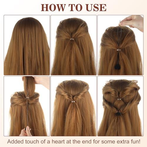 12Pcs Quick Hair Beader Tool Elastic Hair Braiding Set Ponytail Maker Simple Hair Pull Through Tools Black French Threader Braids Loop for Women Girls Plait Styling Accessories Supplies