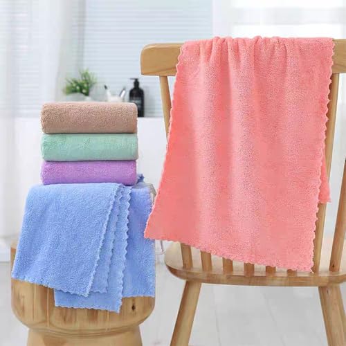 Premium Coral velvet Washcloths Set-5 Pack, Ultra Soft & Highly Absorbent Face Towels for Bath, Spa & Gym, Soft Feel Fingertip Towels Quick Drying Microfiber Hand Towel 29.5¡± x 13.8¡±Large Wash Cloths.