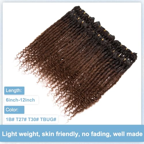 Originea 0.6cm 6-18 Inch 100% Human Hair Dreadlock Extensions Curly Ends Loc Extensions Human Hair For Women/Kids Handmade Permanent Loc Extensions Can Be Dyed Bleached Curled T30# 8 inch 60 Strands
