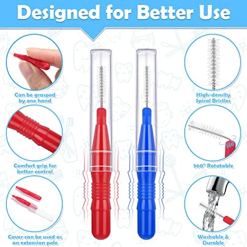 120Pcs Interdental Brushes 2 Sizes, 360¡Æ Bendable Soft Bristles Braces Brush Dental Brushes Between Teeth Gum Interdental Brushes for Gum Braces Oral Teeth Cleaning Tool