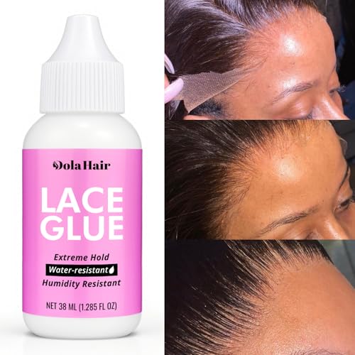 Dolahair Extreme Hold Lace Glue for Wigs, Waterproof, Invisible Bonding, 1.3 Ounce