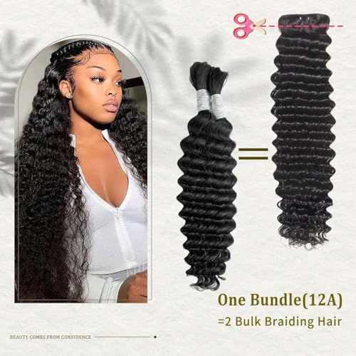 Deep Wave Bundles Human Hair 3 Pcs 12A 24 26 28 Inche Brazilian Deep Wave Cury Bundles Human Hair 100% Unprocessed Brazilian Virgin Hair Wet and Wavy Natural Black Women Hair Extensions