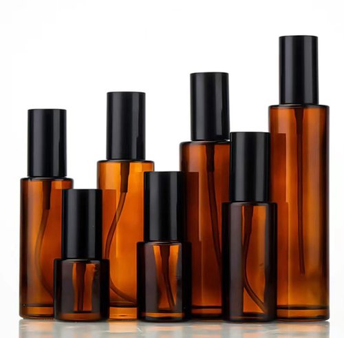 TUPSYBL 2 Pcs 100ml 3.4oz Upscale Amber Glass Spray Bottles Refillable Fine Mist Spray Bottles Cosmetic Bottles Containers for Essential Oil Aromatherapy Makeup Travel, Brown