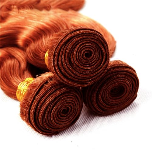 #33 Reddish Brown Bundles Body Wave Bundles Human Hair 34 34 34 Inch Unprocessed Brazilian Virgin Weave Hairs Brown 3 Bundle 50 Gram Per Bundle Human Hair Extensions