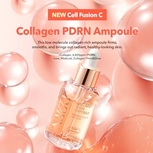 Cell Fusion C Collagen PDRN Ampoule, Salmon DNA PDRN Face Serum for Glow, Collagen, Niacinamide, Hydrating & Firming, Uneven Skin Tone, 1.18 fl.oz. / 35ml