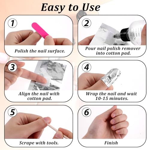 Giantree 100 Pcs Nail Foil, Nail Polish Remover Gel Nail Foil Wraps for Nails, Soak Off Foils Cotton Pads Gel Polish Remover for Soak off Gel Polish Removing at Home(100PCS)