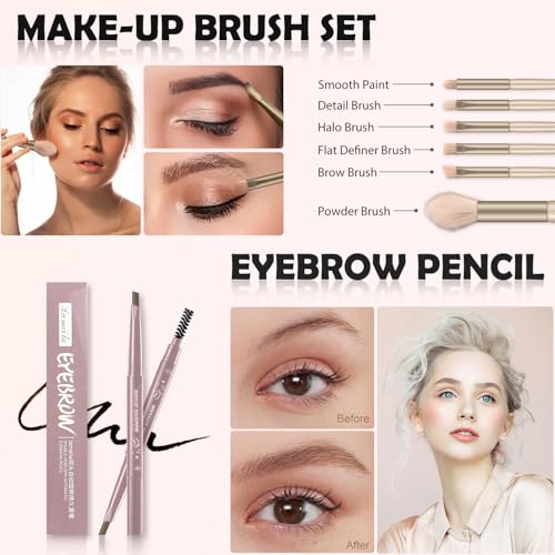All in One Makeup Kit for Women Full Kit, Basic Cosmetics Kit for Beginner & Professionals, Eye Makeup Set Tween Girl, Make Up Kits for Teenagers, Makeup Gift Set for Girls, Women & Teens(10-Cement)
