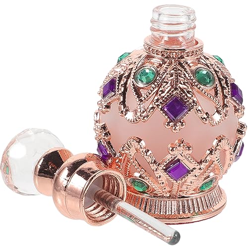 minkissy Empty Perfume Bottles Vintage Perfume Bottle, Empty Perfume Bottle Refillable Glass Bottle Vintage Empty Crystal Perfume Bottle Rose Gold Perfume Flask