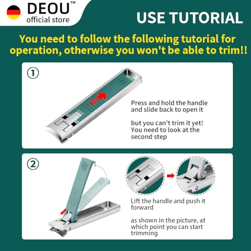DEOU Folding Ultra-Thin Nail Clippers, Newly Upgraded Anti-Splash mini Stainless Steel Manicure Tool, take with You When Traveling, own Nail File, Men's and Women's Gifts (Nail Clippers + Gift Box)