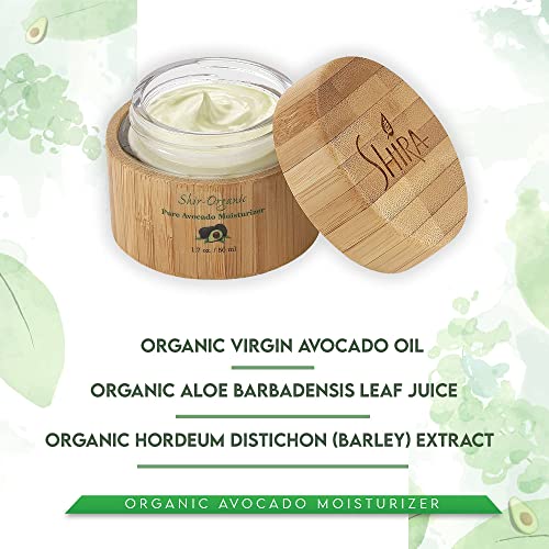 Shira Shir-Organic Avocado Moisturizer With Combination of Vitamins A B D and E For 24 hrs Hydrating And Nourished Skin 50 ml (Pack of 2)