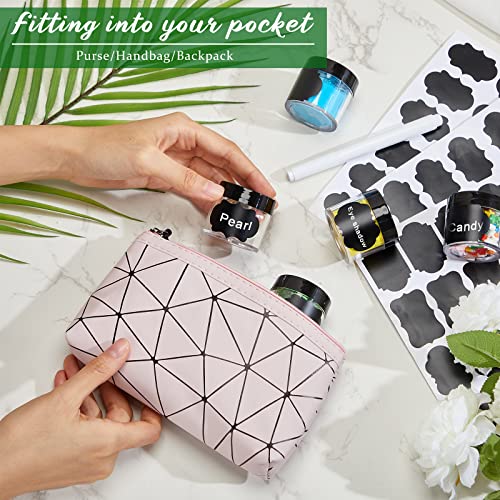 100 Set Plastic Jars Makeup Travel Makeup Container with Lids Small Storage Containers for Creams Toiletries Chalkboard Label Stickers Marker(1 oz,Black)