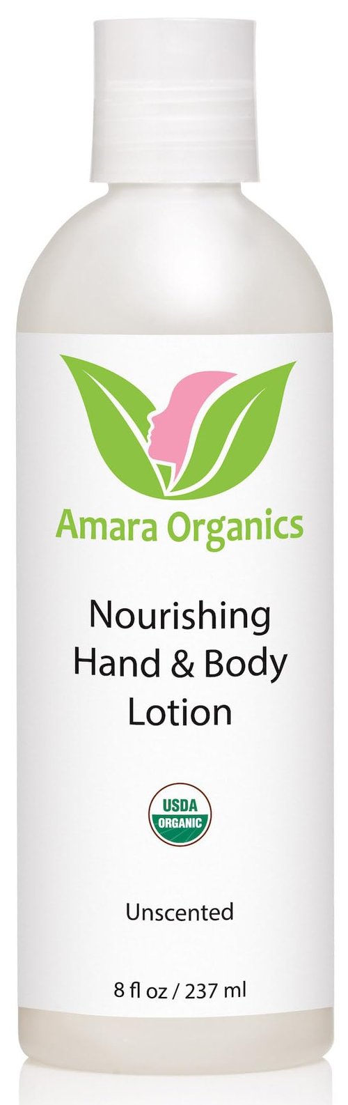 Amara Organics Organic Body Lotion - USDA Certified Organic Nourishing Hand & Body Lotion - Unscented - 8 fl oz
