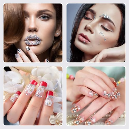 3000PCS Rhinestones with Rhinestone Picker Tool and Tweezer, Wax Pencil for Rhinestones, Gem Picker Pen Diamond Jewel Applicator, Rhinestone Tools for Bedazzling DIY Nail Art