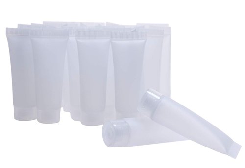Shapenty 10ml Clear Plastic Empty Tubes Refillable Facial Cleanser Hand Cream Cosmetic Lotion Containers Soft Makeup Sample Holder Bottle Vial Jar Pot Case with Flip Lid for Travel DIY Project, 30PCS