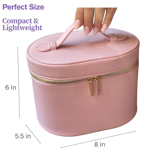 JAZD Vanity Case Makeup Bag with Removable Organizer Divider, Travel Toiletry Cosmetic Organizer for Women