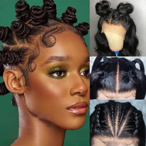 Full Lace Human Hair Wigs Body Wave HD Transparent Lace Handmade Whole Lace Wig Pre Plucked With Baby Hair Invisible Knots 100% Brazilian Remy Virgin Hair 180% Density 12 Inch Natural Black